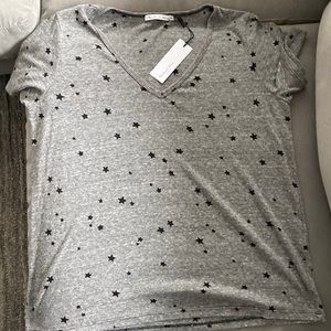 Michael Stars Skyler v neck tee in grey -OS